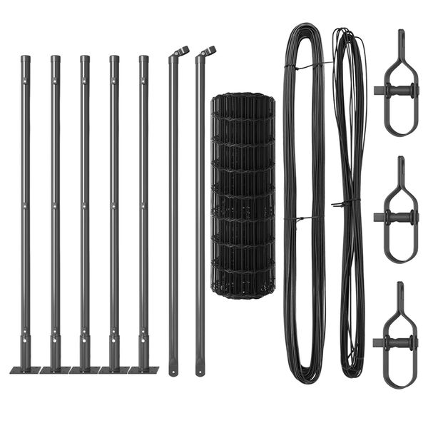 vidaXL Gjerde med innlegg. Gr&aring; 0.4 x 10 m St&aring;l