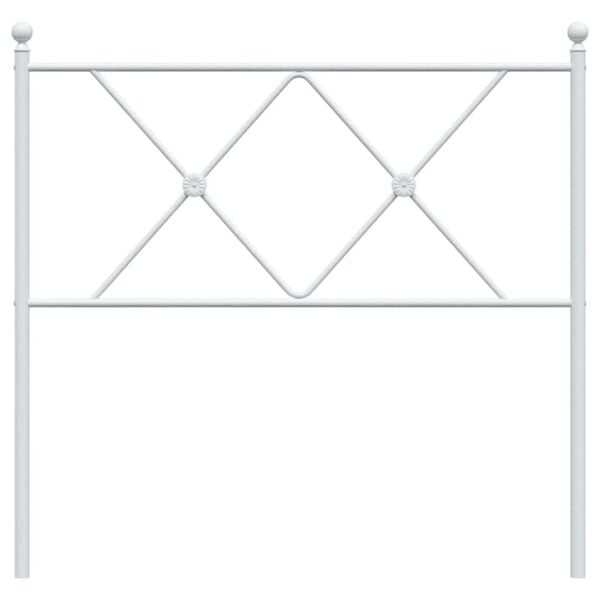 vidaXL Utskiftbar sengegavl i metall hvit 90 cm