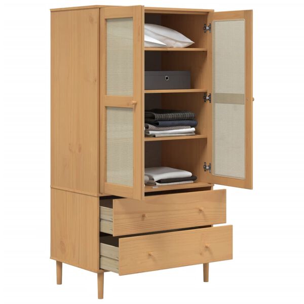 vidaXL Garderobe SENJA rotting utseende brun 90x55x175 cm heltre furu