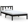 vidaXL Sengeramme svart heltre furu 75x190 cm Small Single
