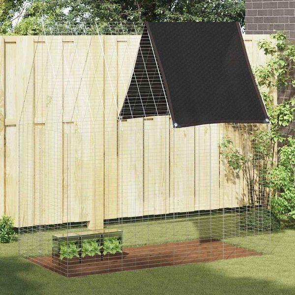 vidaXL Kaninbur s&oslash;lv 200 x 100 x 210 cm Galvanisert St&aring;l