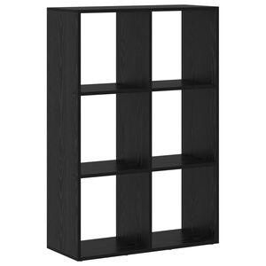 vidaXL Bokskap 6 niv&aring;er 69,5 x 29 x 103,5 cm Konstruert tre Svart Eik