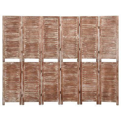 vidaXL Romdeler 6 paneler brun 210x165 cm heltre keisertre