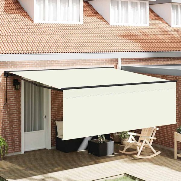 vidaXL Innvendbar Markise Krem 400 &times; 300 cm Polyester og aluminium