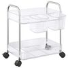 vidaXL Oppbevaringsvogn 2-lags gjennomsiktig 37x28x43,5 cm akryl