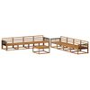 vidaXL Utend&oslash;rs sofa-sett 9 pcs Naturlig Solid akasietre