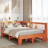 vidaXL Seng med bokhylle uten madrass voksbrun 140x190 cm heltre furu