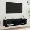 vidaXL TV skap 2 pcs Svart Eik 60 x 30 x 30 cm Konstruert tre