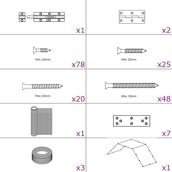 vidaXL Hønsehus 268x100x190 cm metall