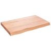 vidaXL Bordplate lysebrun 80x50x(2-6) cm behandlet heltre eik