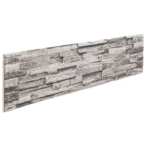 vidaXL Veggpaneler 10 stk. 100 x 25 cm Lysegr&aring; EPS Skum