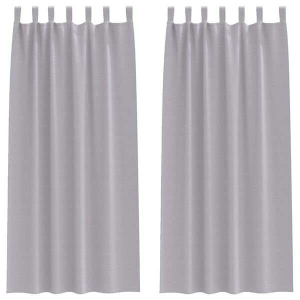 vidaXL M&oslash;rkleggende Gardiner med Ringer 2 pcs Metall Gr&aring; 225 x 140 cm