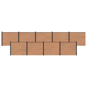 vidaXL Gjerdeplate 9 pcs WPC og Aluminium Brun
