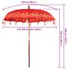 vidaXL Balinesisk Parasol Rød 215 x 215 x 260 cm