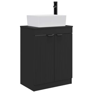 vidaXL Badm&oslash;bel med vask Svart 54 x 35 x 83 cm Konstruert tre