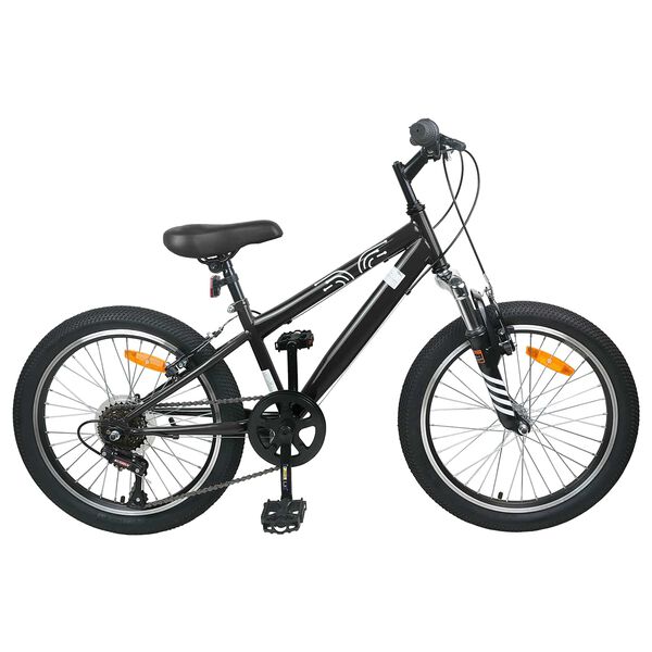 vidaXL Kids Mountain Bike 20 Tommer 6-Speed for 5-8 &aring;r gamle Svart
