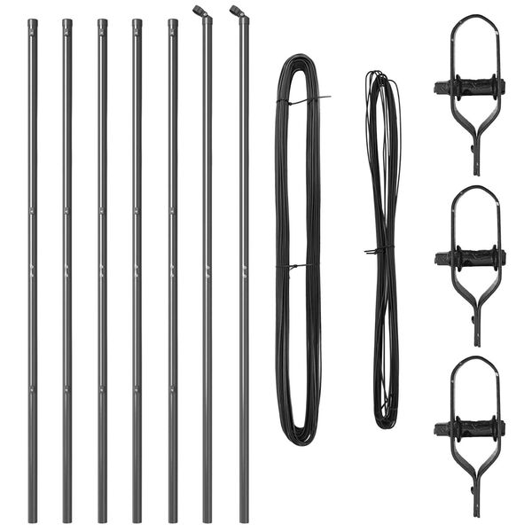 vidaXL Gjerdepunkter 7 pcs Grå Ø32mm 170 cm Galvanisert stål