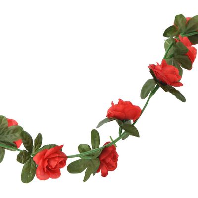 vidaXL Kunstige blomsterkranser 6 stk rød 240 cm