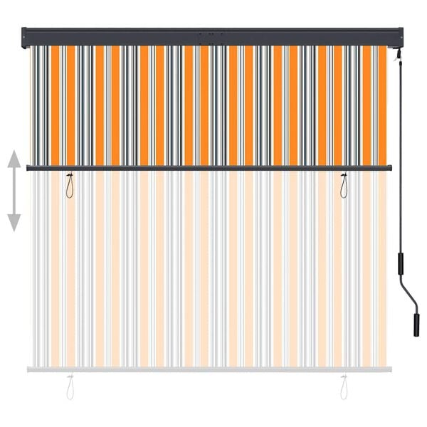 vidaXL Utend&oslash;rs rullegardin 160x250 cm gul og bl&aring;