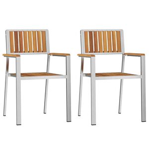 vidaXL HageStol 2 pcs Brun 56x54,5x87cm MassivAkasiatre