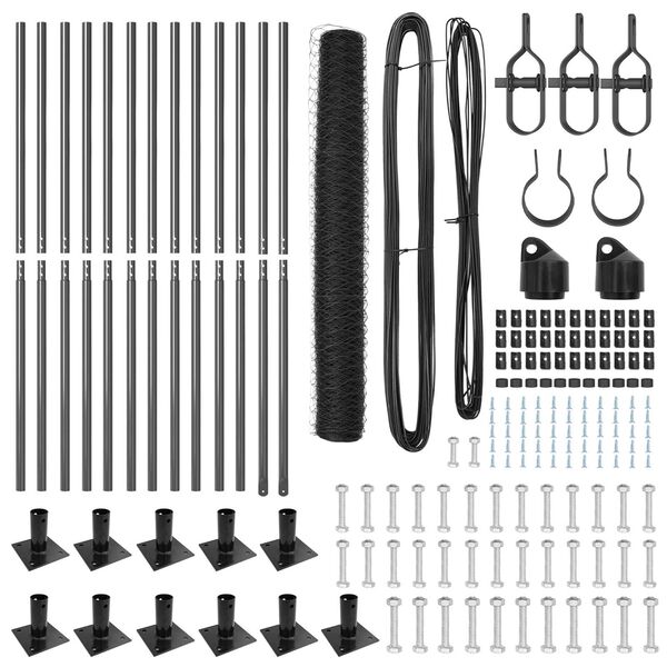 vidaXL Gjerdep&aring;le Gr&aring; 25 x 1,2 m (36 mm netting) St&aring;l