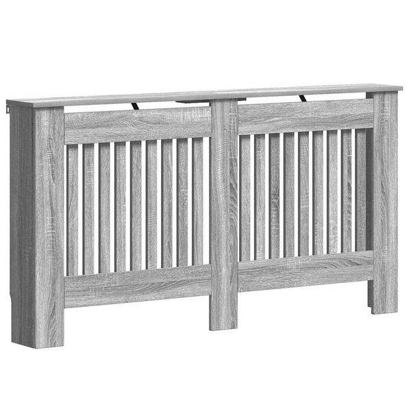 vidaXL Radiator Deksel Gr&aring; Sonoma 152 x 19 x 81,5 cm Konstruert tre