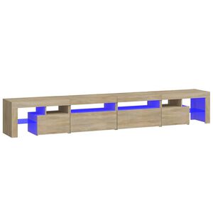vidaXL TV-benk med LED-lys sonoma eik 260x36,5x40 cm