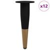 vidaXL M&oslash;belf&oslash;tter 12 stk. Svart og Gull &Oslash; 40 x 98 mm Jern