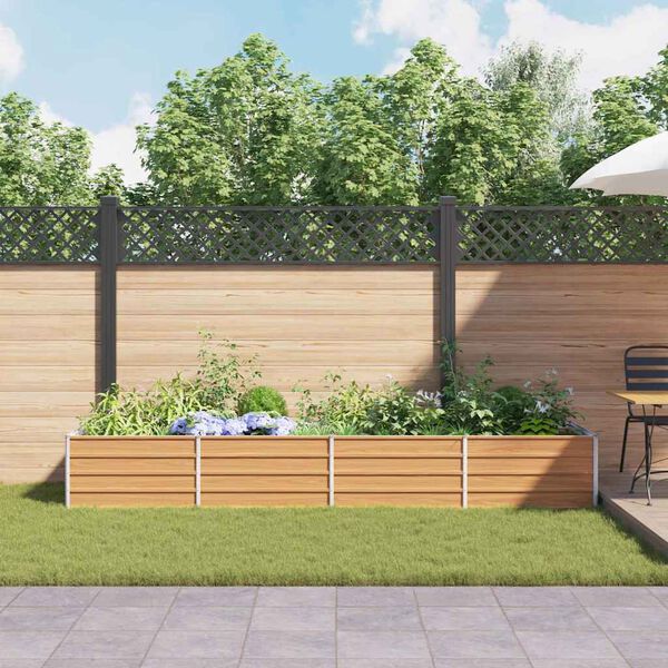 vidaXL Høybed 320x80x45 cm galvanisert stål sølv