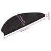 vidaXL Selvklebende trappematter 15 stk 56x17x3 cm svart