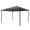 vidaXL Paviljong med tak aluminium 4x3x2,6 m svart