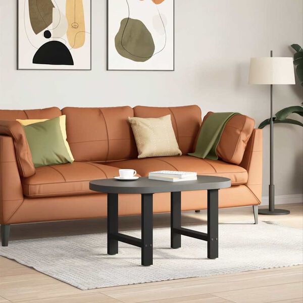 vidaXL Salongbordben svart 2 stk 50x(42-43) cm stål