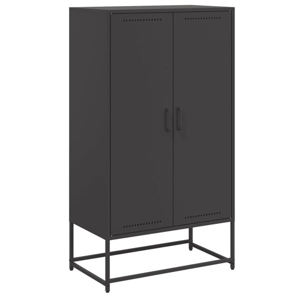 vidaXL Highboard svart 68,5x38,5x123,5 cm stål