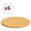 vidaXL Skj&aelig;rebrett 6 stk &Oslash;40x1,5 cm bambus