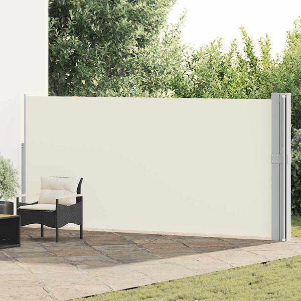 vidaXL Uttrekkbar sidemarkise 170x1200 cm kremhvit