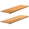 vidaXL Vinduskarmer 2 stk lysebrun 140x40x2 cm heltre eik