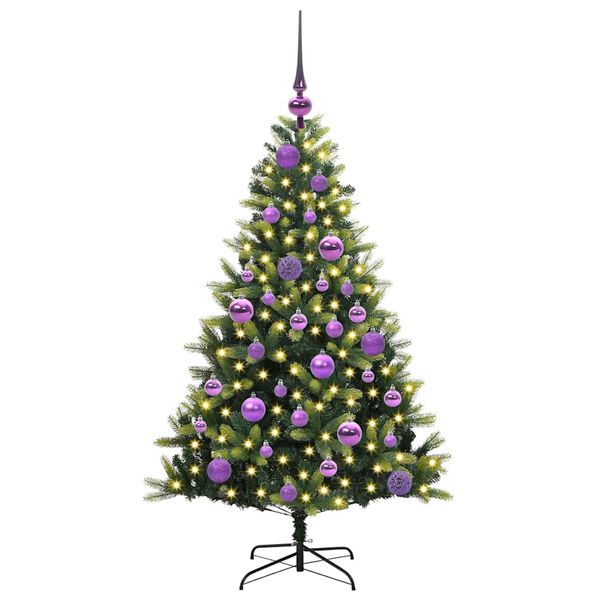 vidaXL Kunstig Hengt Julegran med 150 LED-lys gr&oslash;nn 120 cm PVC og PE