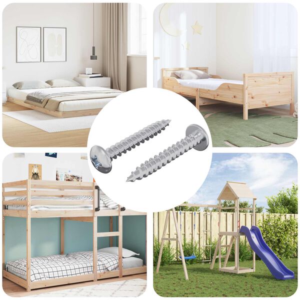 vidaXL Treskrue 2 pcs s&oslash;lv M4 x 28 mm Jern