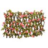 vidaXL&nbsp;Utvidbart espalier med kunstig ef&oslash;y m&oslash;rkerosa gr&oslash;nn 180x30 cm