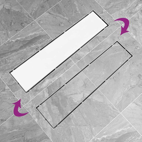 vidaXL Dusjavl&oslash;p med 2-i-1 sluk 53x14 cm rustfritt st&aring;l