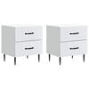 vidaXL Nattbordskap 2 pcs Hvit 43 x 34,5 x 47,5 cm Konstruert tre