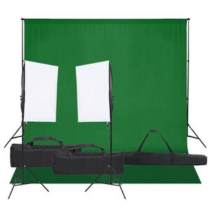 vidaXL Fotostudiosett med lyssett og bakgrunn