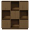 vidaXL Highboard honningbrun 110,5x35x117 cm heltre furu