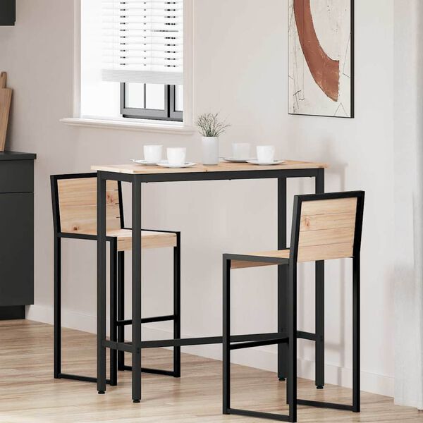 vidaXL bord Naturlig 100 x 40 x 101 cm Konstruksjonsvirke og st&aring;l