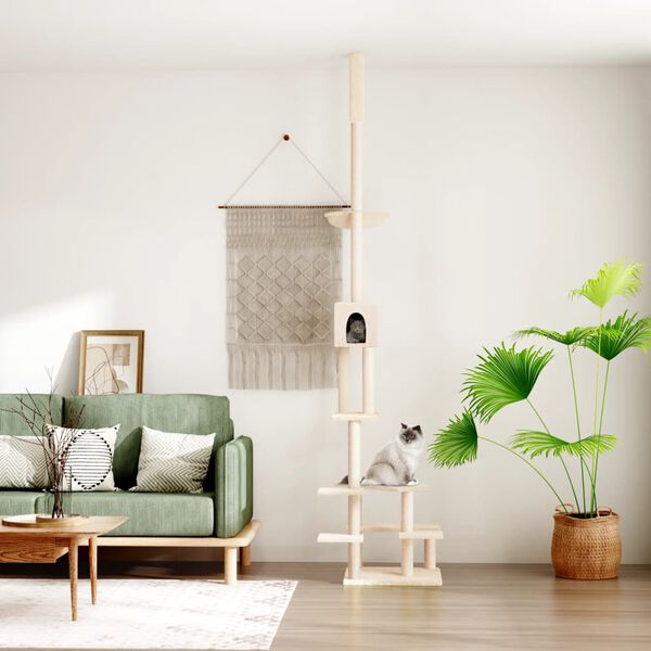 vidaXL Kloretre gulv til tak kremhvit 268,5-294,5 cm