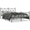 vidaXL Sengeramme i metall med hode- og fotgavl svart 137x190 cm