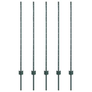 vidaXL Gjerdep&aring;le 5 pcs gr&oslash;nn 120 cm St&aring;l