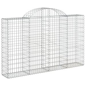 vidaXL Gabionkurv buet 200x30x120/140 cm galvanisert jern