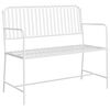 vidaXL Hagebenk Rett Hvit 103,5 x 51,5 x 90 cm St&aring;l