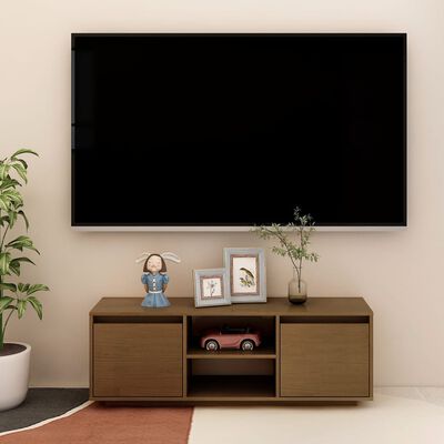 vidaXL TV-benk 110x30x40 cm heltre furu honningbrun